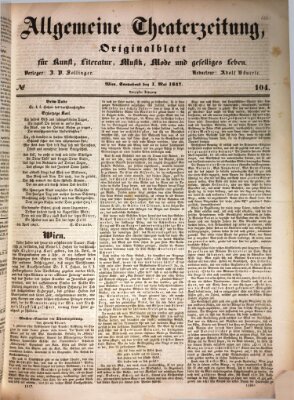 Allgemeine Theaterzeitung Samstag 1. Mai 1847