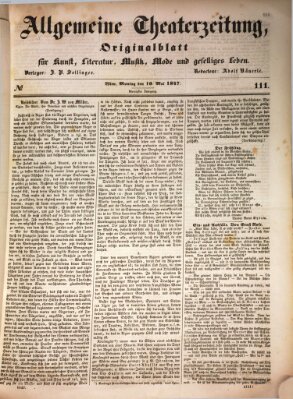 Allgemeine Theaterzeitung Montag 10. Mai 1847