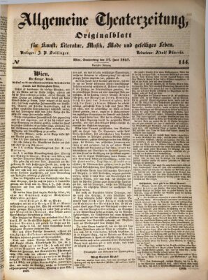 Allgemeine Theaterzeitung Donnerstag 17. Juni 1847