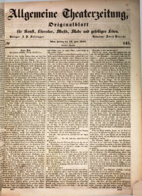 Allgemeine Theaterzeitung Freitag 18. Juni 1847