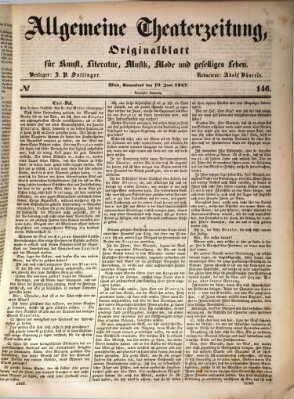 Allgemeine Theaterzeitung Samstag 19. Juni 1847