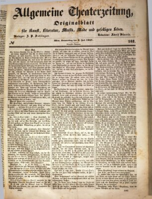 Allgemeine Theaterzeitung Donnerstag 8. Juli 1847