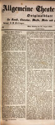 Allgemeine Theaterzeitung Dienstag 31. August 1847