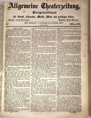 Allgemeine Theaterzeitung Mittwoch 8. September 1847