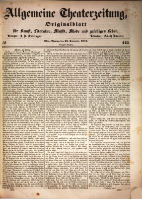 Allgemeine Theaterzeitung Montag 20. September 1847