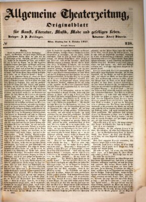 Allgemeine Theaterzeitung Dienstag 5. Oktober 1847