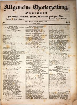 Allgemeine Theaterzeitung Montag 18. Oktober 1847