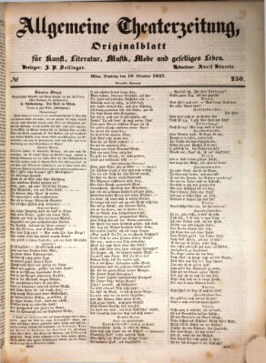 Allgemeine Theaterzeitung Dienstag 19. Oktober 1847