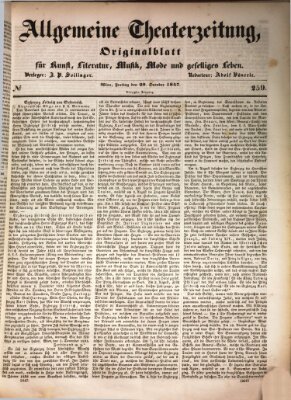 Allgemeine Theaterzeitung Freitag 29. Oktober 1847