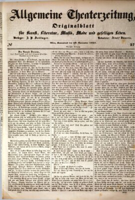 Allgemeine Theaterzeitung Samstag 20. November 1847