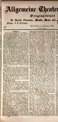 Allgemeine Theaterzeitung Freitag 3. Dezember 1847