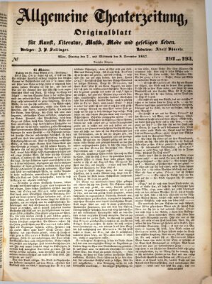 Allgemeine Theaterzeitung Dienstag 7. Dezember 1847