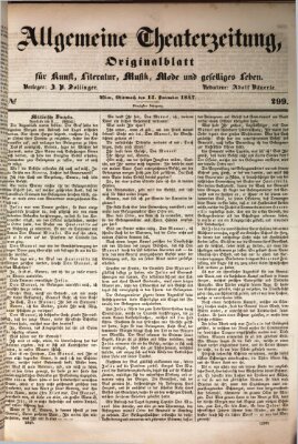 Allgemeine Theaterzeitung Mittwoch 15. Dezember 1847