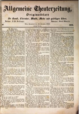 Allgemeine Theaterzeitung Samstag 18. Dezember 1847