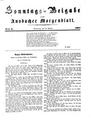 Ansbacher Morgenblatt. Sonntags-Beigabe zum Ansbacher Morgenblatt (Ansbacher Morgenblatt) Sonntag 13. Januar 1861