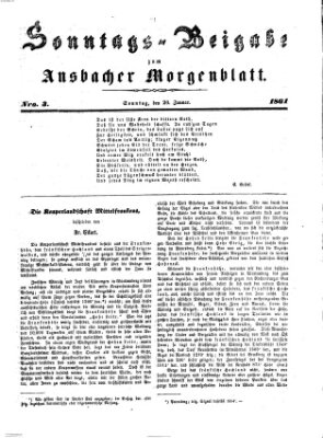 Ansbacher Morgenblatt. Sonntags-Beigabe zum Ansbacher Morgenblatt (Ansbacher Morgenblatt) Sonntag 20. Januar 1861