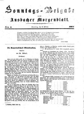 Ansbacher Morgenblatt. Sonntags-Beigabe zum Ansbacher Morgenblatt (Ansbacher Morgenblatt) Sonntag 3. Februar 1861