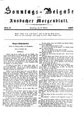 Ansbacher Morgenblatt. Sonntags-Beigabe zum Ansbacher Morgenblatt (Ansbacher Morgenblatt) Sonntag 17. Februar 1861