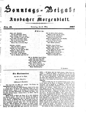 Ansbacher Morgenblatt. Sonntags-Beigabe zum Ansbacher Morgenblatt (Ansbacher Morgenblatt) Sonntag 31. März 1861