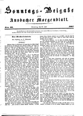 Ansbacher Morgenblatt. Sonntags-Beigabe zum Ansbacher Morgenblatt (Ansbacher Morgenblatt) Sonntag 21. Juli 1861