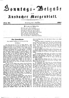 Ansbacher Morgenblatt. Sonntags-Beigabe zum Ansbacher Morgenblatt (Ansbacher Morgenblatt) Sonntag 1. September 1861