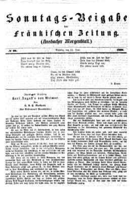 Fränkische Zeitung. Sonntags-Beigabe der Fränkischen Zeitung (Ansbacher Morgenblatt) (Ansbacher Morgenblatt) Sonntag 11. Juni 1865