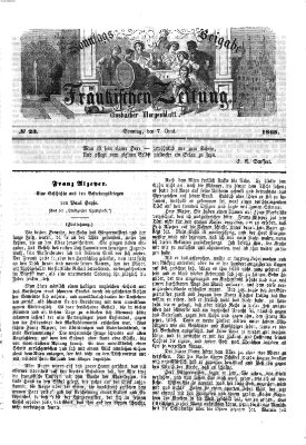 Fränkische Zeitung. Sonntags-Beigabe der Fränkischen Zeitung (Ansbacher Morgenblatt) (Ansbacher Morgenblatt) Sonntag 7. Juni 1868