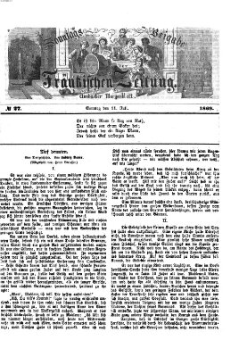 Fränkische Zeitung. Sonntags-Beigabe der Fränkischen Zeitung (Ansbacher Morgenblatt) (Ansbacher Morgenblatt) Sonntag 4. Juli 1869