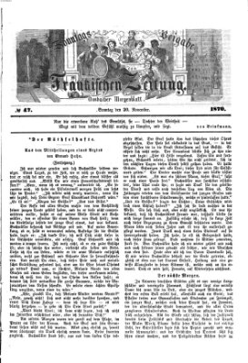 Fränkische Zeitung. Sonntags-Beigabe der Fränkischen Zeitung (Ansbacher Morgenblatt) (Ansbacher Morgenblatt) Sonntag 20. November 1870