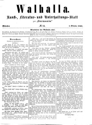 Walhalla (Der Bayerische Landbote) Donnerstag 1. Oktober 1868