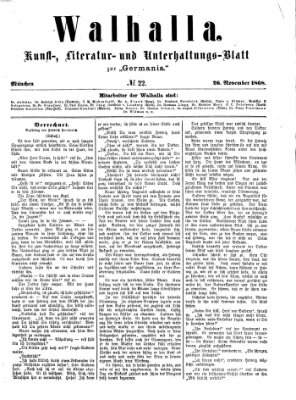 Walhalla (Der Bayerische Landbote) Donnerstag 26. November 1868