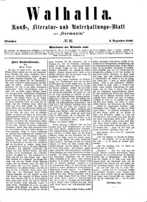 Walhalla (Der Bayerische Landbote) Donnerstag 3. Dezember 1868