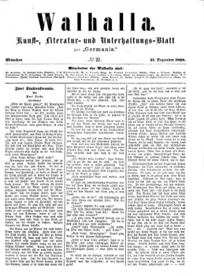 Walhalla (Der Bayerische Landbote) Donnerstag 31. Dezember 1868