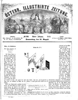 Österreichische illustrierte Zeitung Donnerstag 17. August 1854