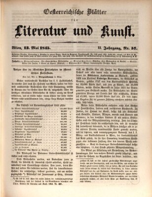 Österreichische Blätter für Literatur und Kunst, Geschichte, Geographie, Statistik und Naturkunde Dienstag 13. Mai 1845