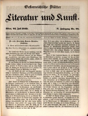 Österreichische Blätter für Literatur und Kunst, Geschichte, Geographie, Statistik und Naturkunde Donnerstag 24. Juli 1845