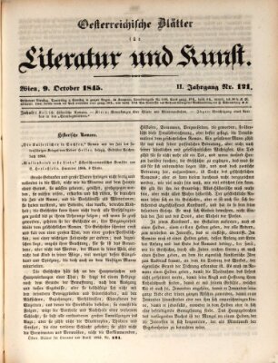 Österreichische Blätter für Literatur und Kunst, Geschichte, Geographie, Statistik und Naturkunde Donnerstag 9. Oktober 1845