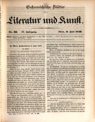 Österreichische Blätter für Literatur und Kunst, Geschichte, Geographie, Statistik und Naturkunde Dienstag 9. Juni 1846