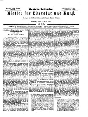 Österreichische Blätter für Literatur und Kunst Montag 2. Mai 1853