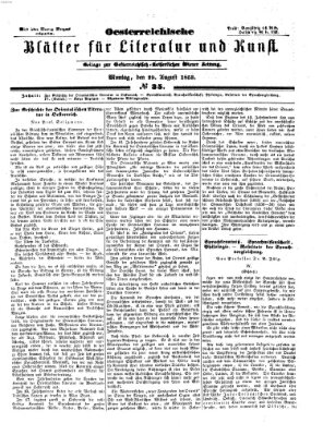 Österreichische Blätter für Literatur und Kunst Montag 29. August 1853