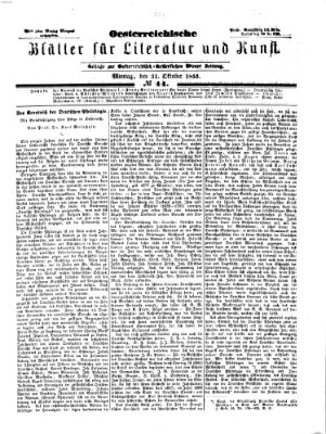 Österreichische Blätter für Literatur und Kunst Montag 31. Oktober 1853