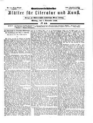 Österreichische Blätter für Literatur und Kunst Montag 7. November 1853