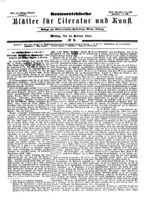 Österreichische Blätter für Literatur und Kunst Montag 13. Februar 1854