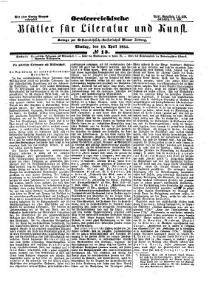 Österreichische Blätter für Literatur und Kunst Montag 10. April 1854