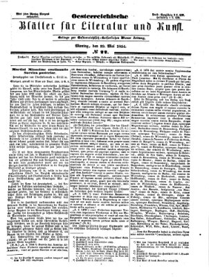 Österreichische Blätter für Literatur und Kunst Montag 29. Mai 1854