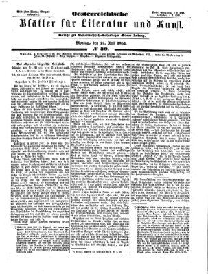 Österreichische Blätter für Literatur und Kunst Montag 24. Juli 1854