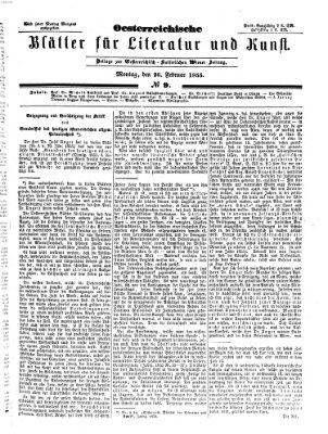 Österreichische Blätter für Literatur und Kunst Montag 26. Februar 1855