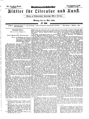 Österreichische Blätter für Literatur und Kunst Montag 14. Mai 1855