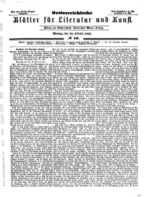 Österreichische Blätter für Literatur und Kunst Montag 22. Oktober 1855