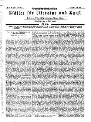 Österreichische Blätter für Literatur und Kunst Samstag 3. Mai 1856